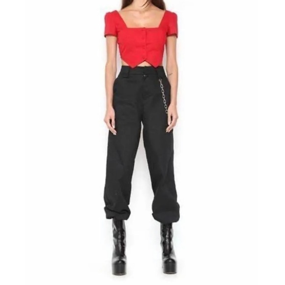 I.AM.GIA Womens L Black Parachute Jogger Pants Street Gorpcore Cargo - Picture 1 of 7